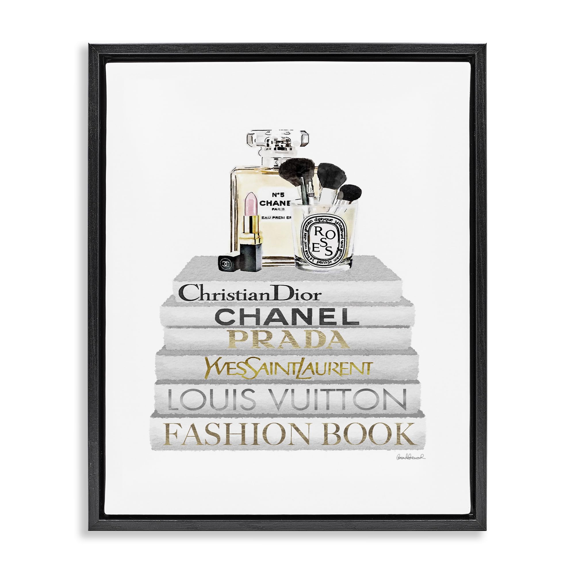 Bookstack Makeup Glam, 24 x 30 Inch Canvas in Floater Frame