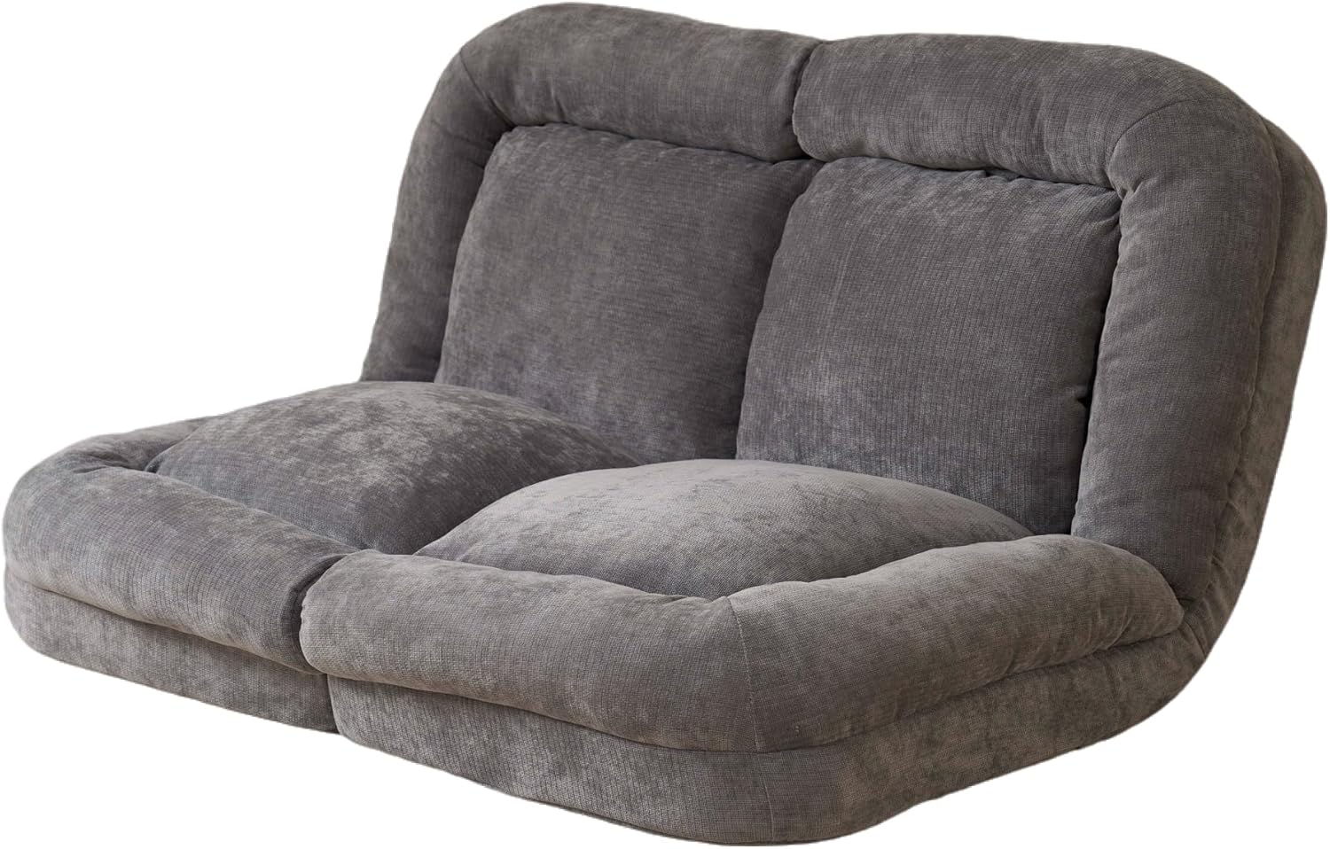 Convertible Fold-Out Single Sofa Bed with 18 Adjustable Positions, Sofa to Bed Function, Soft Cotton Cushion, Metal Frame, Space-Saving Furniture for Living Room, Gray, 63.78W x 29.92D x 31.10H in