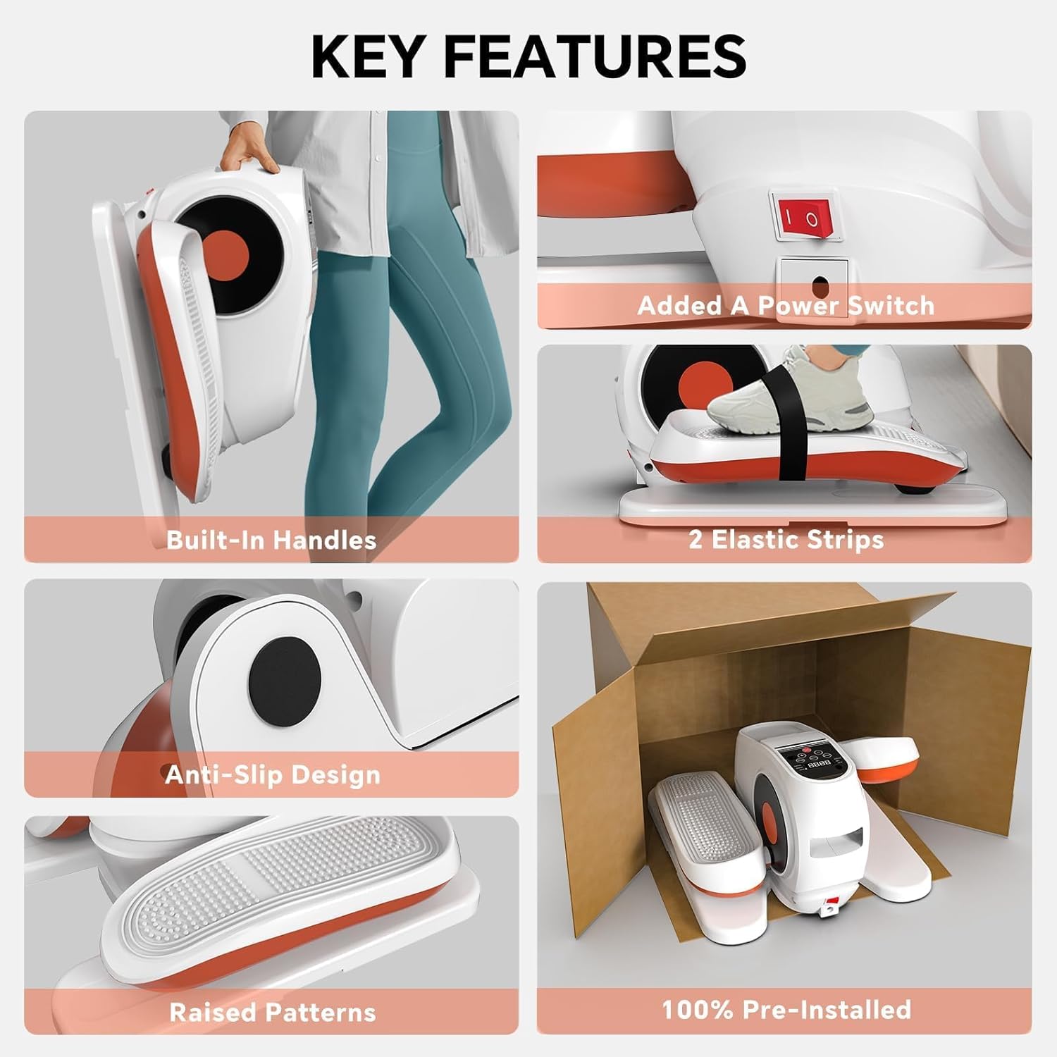 Under Desk Elliptical Machine, Electric Exerciser Pro As Seen On TV with 16 Adjustable Speed, Quiet and Fully Assembled with Remote Control