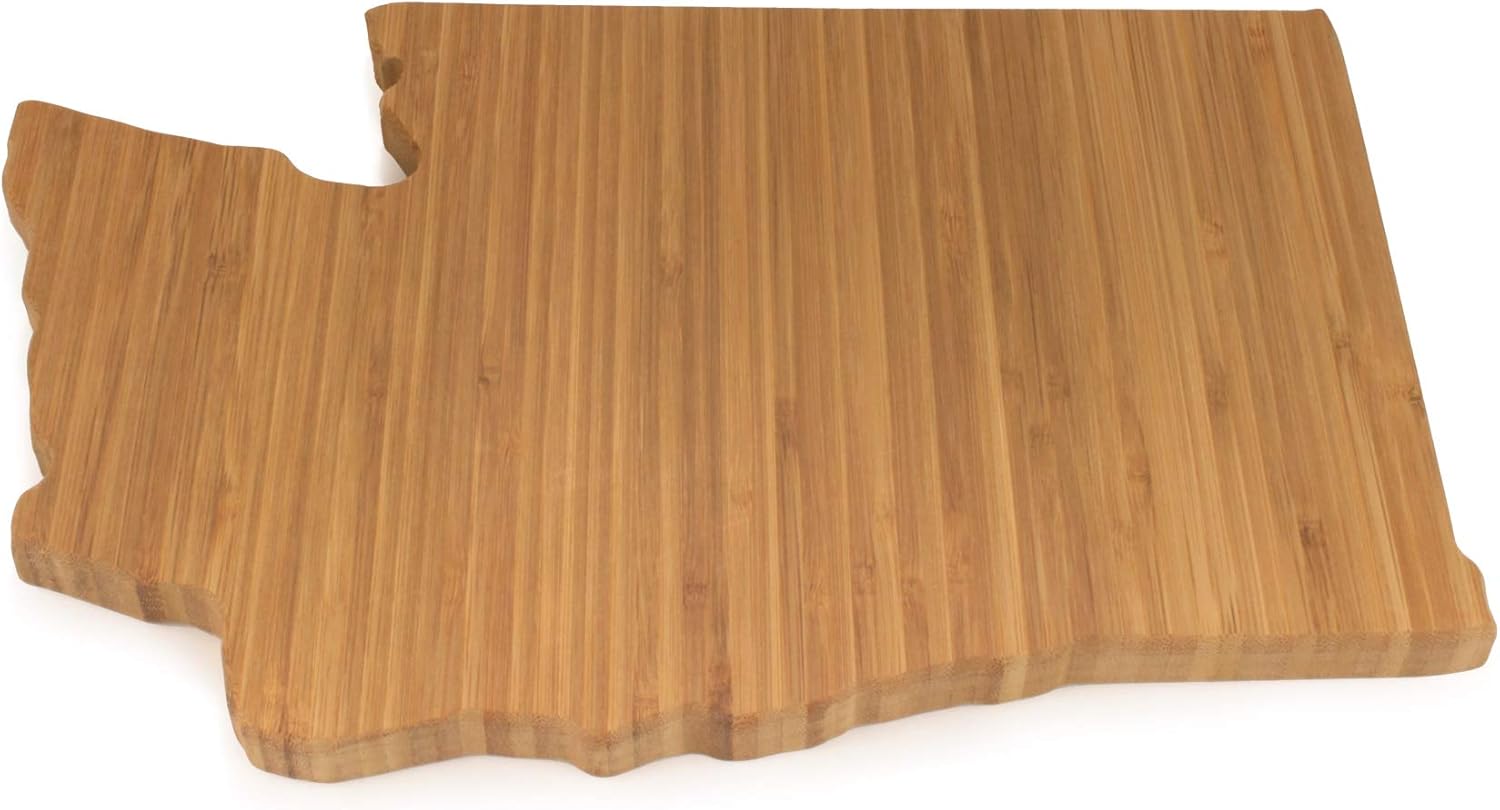 BambooMN Washington Silhouette Bamboo Serving and Cutting Board - 30 Units - 11.75" x 7.5" x 0.60"
