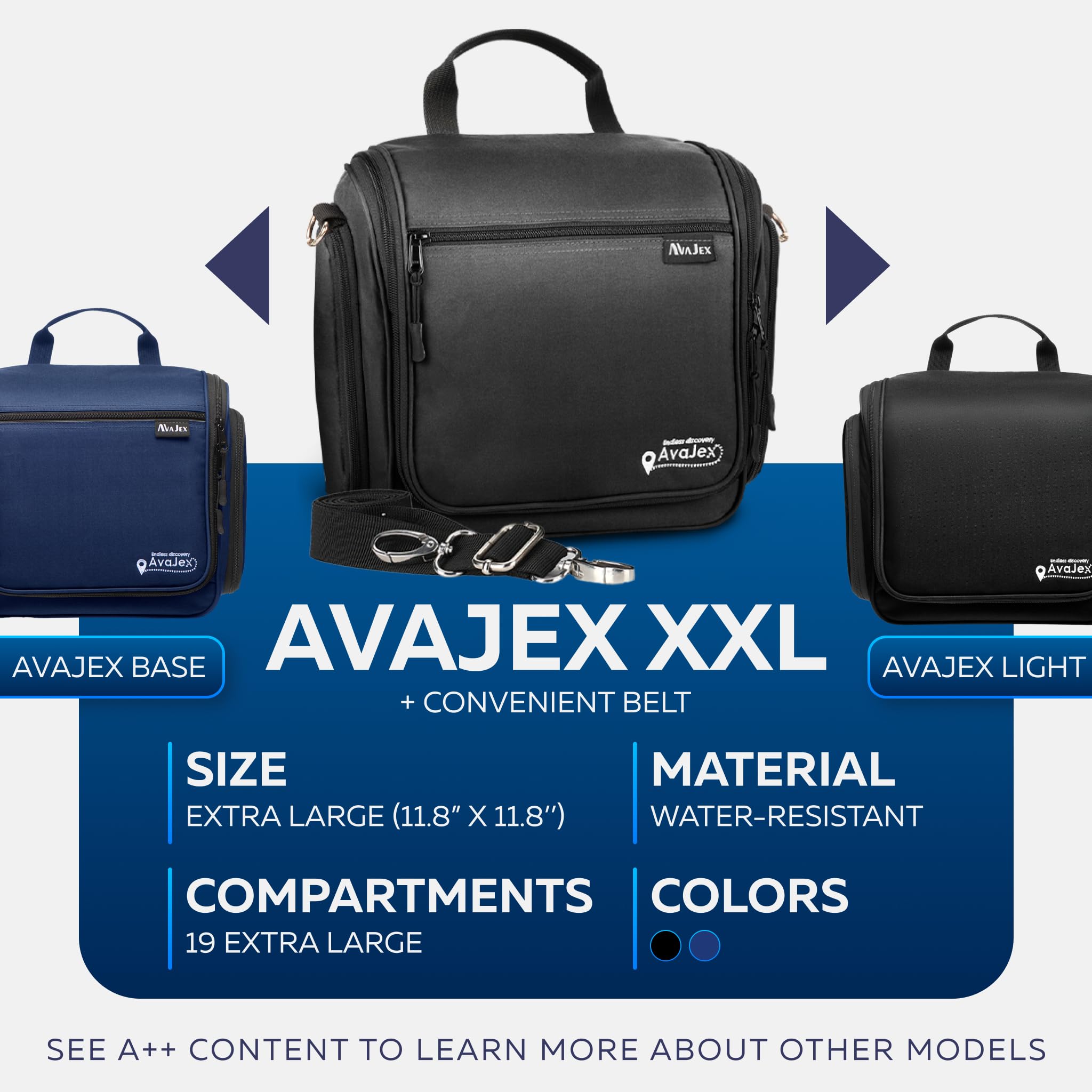 AvaJex Hanging Travel Toiletry Bag Waterproof Hygiene Organizer