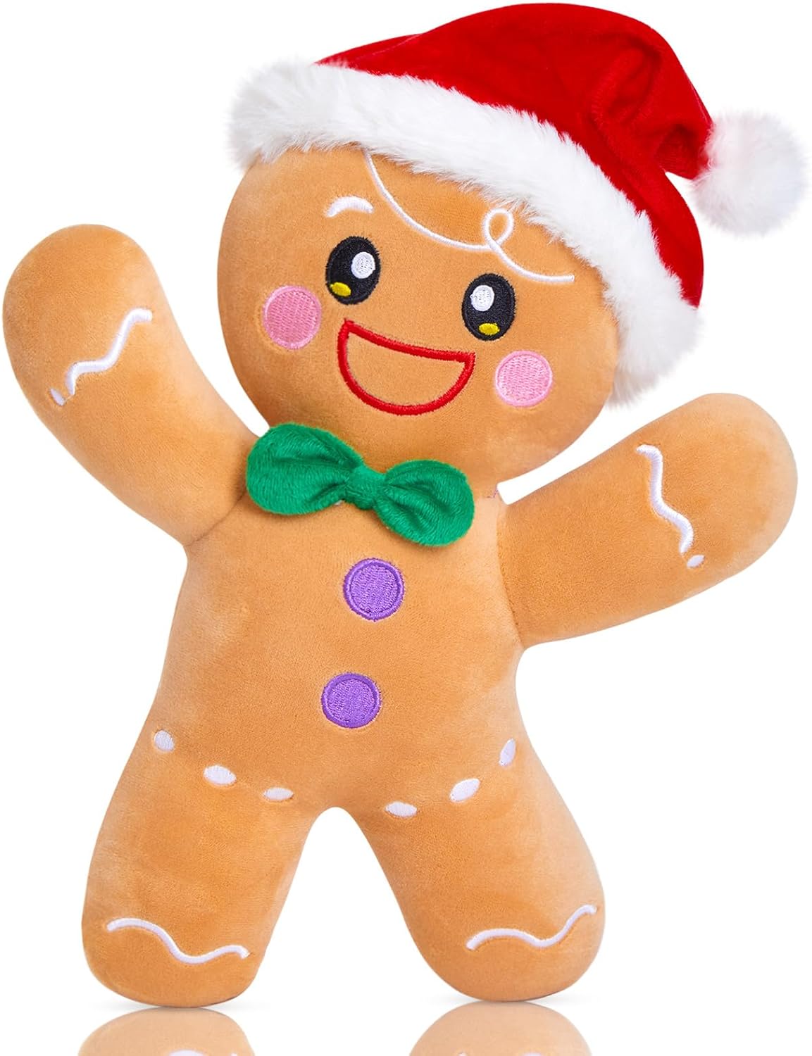 12'' Gingerbread Plush, Christmas Gingerbread Man Stuffed Animal, Cute Xmas Doll Plush Toys, Christmas Decor Gift for Toddlers Kids Indoor Home