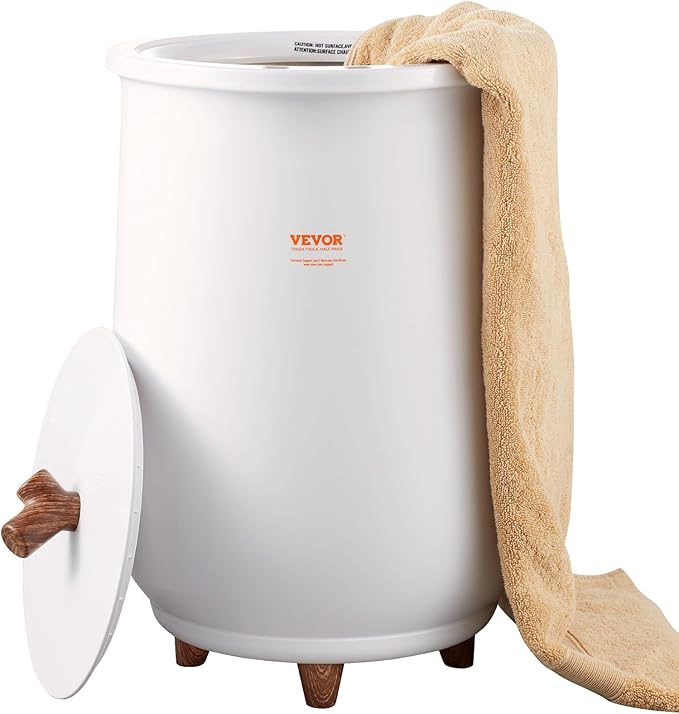 VEVOR Towel Warmer Bucket, 20L Large Towel Warmer for Bathroom, Auto Shut Off Towel Heater with 4-Level Timer Fits up to Two 40"x70" Oversized Towels, Bathrobes, Blankets, ETL & FCC Certified
