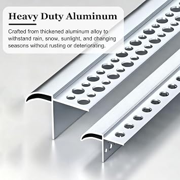 Drip Cap Outdoor Drip Edge 2 3 4 6 7 8 10 ft, Extra Long Rain Diverter for Roof & Wall, Paintable Water Drainage Profile, Window Stop Rainwater Backflow(W30mm(1.2),L1.5ft(46cm))