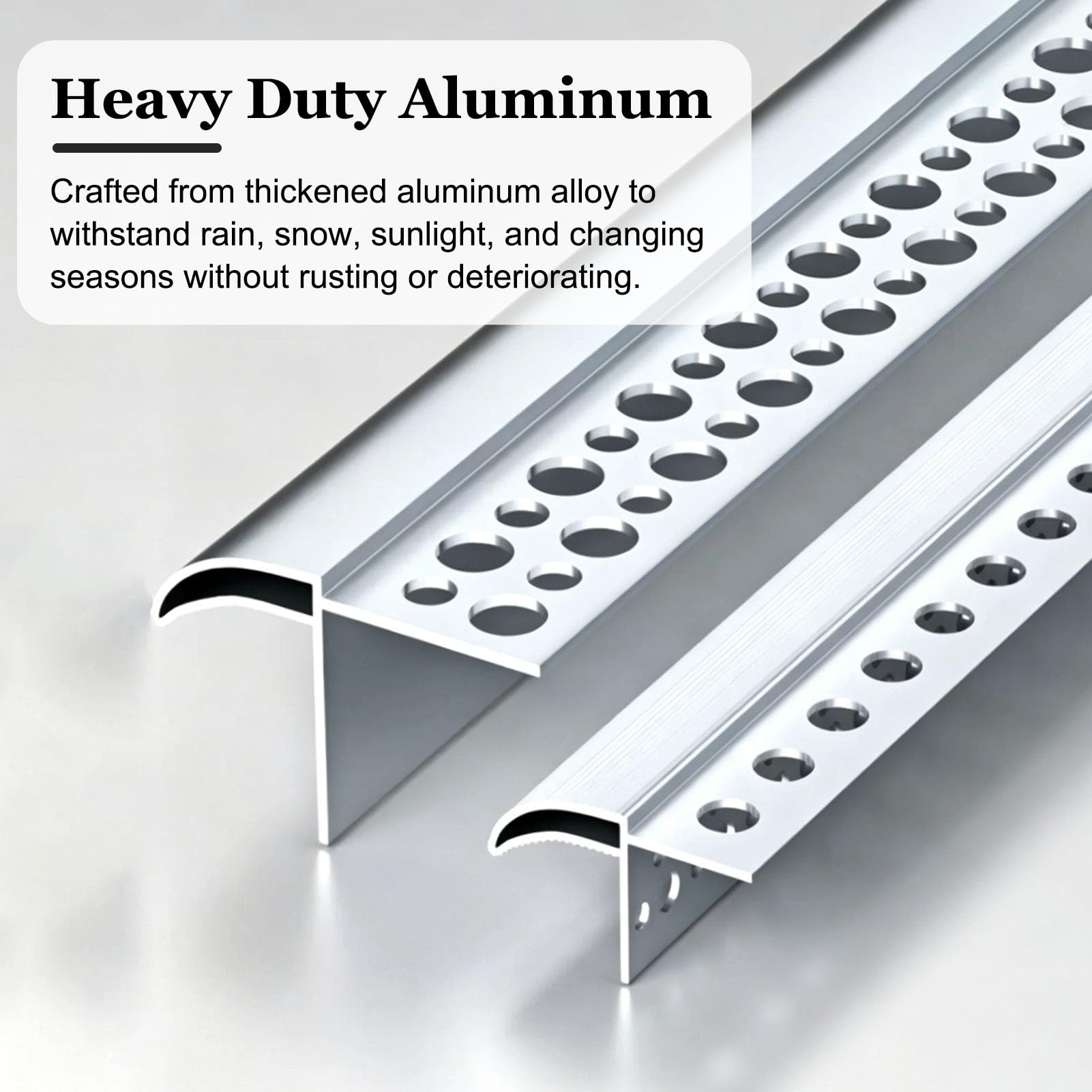 Borde de Goteo Perfil de Aluminio para Drenaje de Lluvia y Protección Contra | Perfil de Aluminio para Drenaje de Aguas Pluviales en Exteriores; Moldura Vierteaguas para Tejados y Paredes(4.7m(15.4ft))