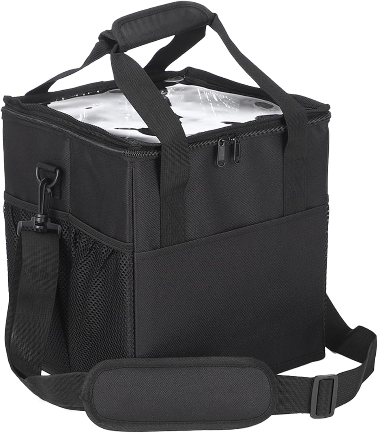 4 Cup Coffee Carrier Bag, Insulated with Handle and Shoulder Strap, Adjustable Spill-Resistant Cup Holder for Delivery and Commute
