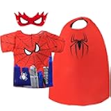 AimatRun Christmas Elf Doll Accessories, Holiday Elf Kit, Elf Clothes for Boy Super Ideas, Hero Outfits with Cape & T-shirt & Eyemask Spider Couture Accessory