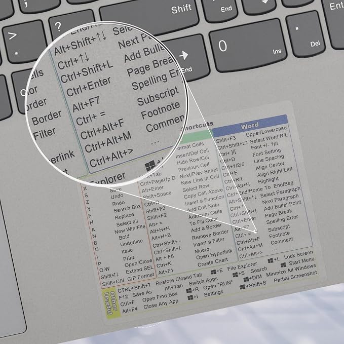 Sticker atajos Windows Word Excel 2 pcs vinilo claro miniatura 8