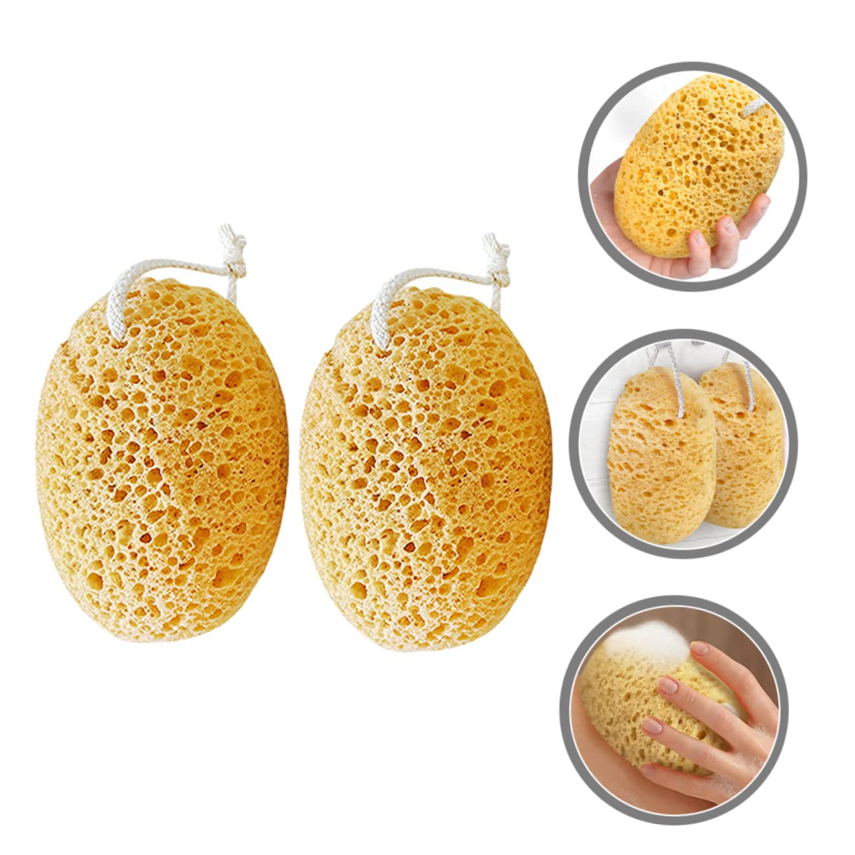 FRCOLOR 8piezas Esponjas De Baño Exfoliantes Para Suaves y Naturales Para Hombres Cuidado Piel Limpieza Profunda y Espacio De Almacenamiento