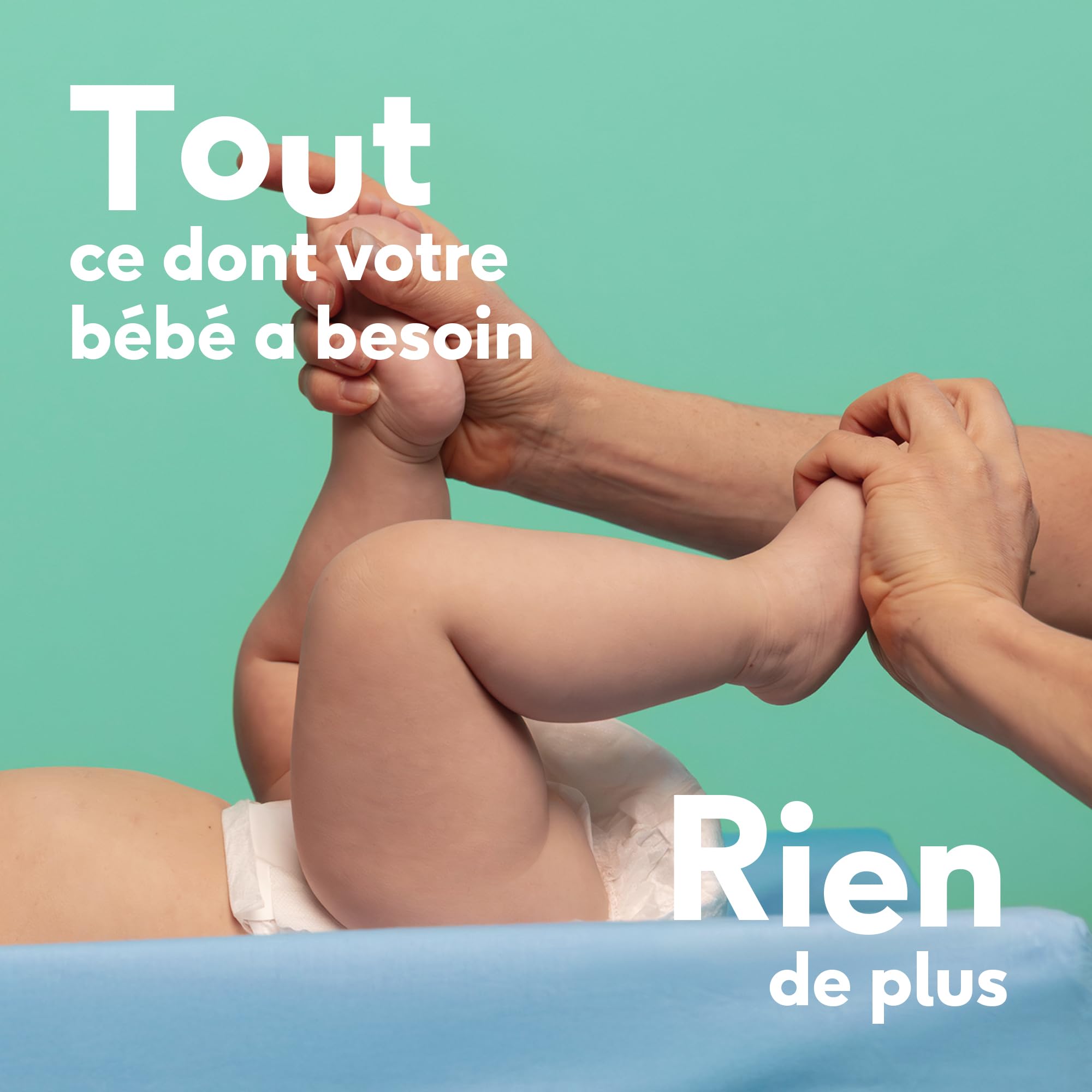 Naïf - Lingettes humides sans plastique - 162 lingettes (3 x 54 lingettes) - Soin des fesses, du corps et du visage de bébé - 99% d'eau - 0% de parfum et d'alcool