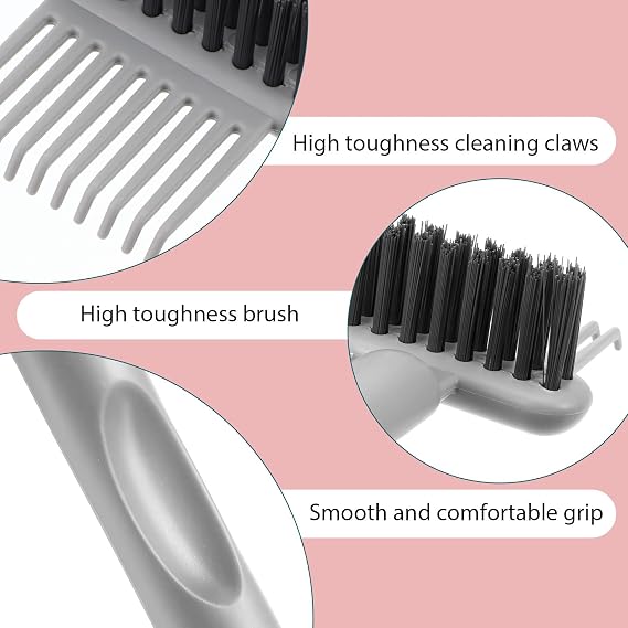 2Pcs Hair Brush Cleaning Tool 2-in-1 Comb Cleaner with Pick and Bristles Hair Brushes Remover Rake Portable Brush Cleaners Combs Cleaner Effective Comb Cleaners for Home and Salon Removing Hairs Dust