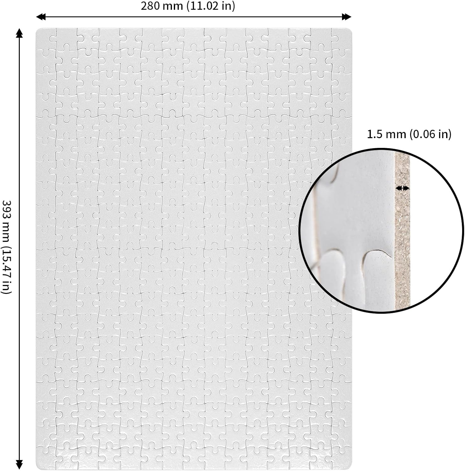 JAPCHET 12 Sets 15.5 x 11 Inches Sublimation Puzzle Blanks, 300 Pieces White Blank Sublimation Jigsaw Puzzles, DIY Custom Puzzle for Heat Press Thermal Transfer Printing Craft