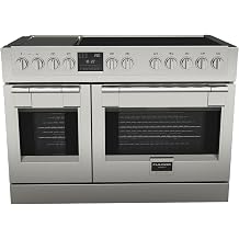 Fulgor Milano F6PIR485G1 600 Series 48 Inch Wide 6.5 Cu. Ft. Free Standing Induction Range with Griddle and Meat Probe