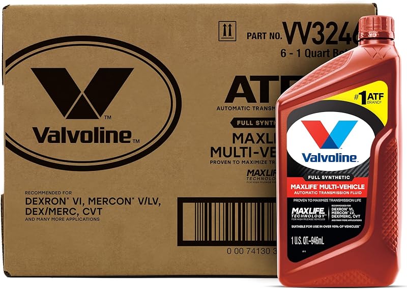 Fluido para Transmissão Automática Valvoline Multi-Vehicle ATF Sintético – 6 frascos de 946 mL
