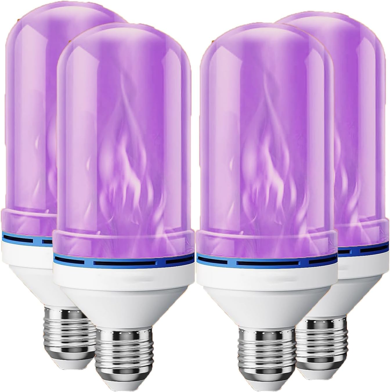 Upgraded LED Purple Flame Light Bulbs, 4-Mode Flickering Light Bulbs with Gravity Sensor, E26 Fire Light Bulb for Porch Party Patio Home Halloween Christmas Indoor Outdoor (Purple, 1)