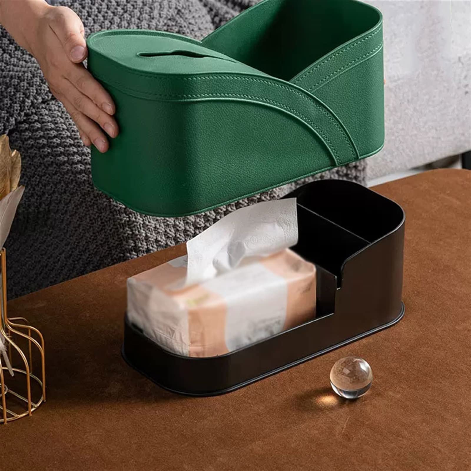 Portafazzoletti Multifunzionale Scatola di immagazzinaggio del tessuto multifunzionale Moderna plastica rettangolare Porta fazzoletti creativa Soggiorno Ufficio Decorazione del desktop Coperchio della