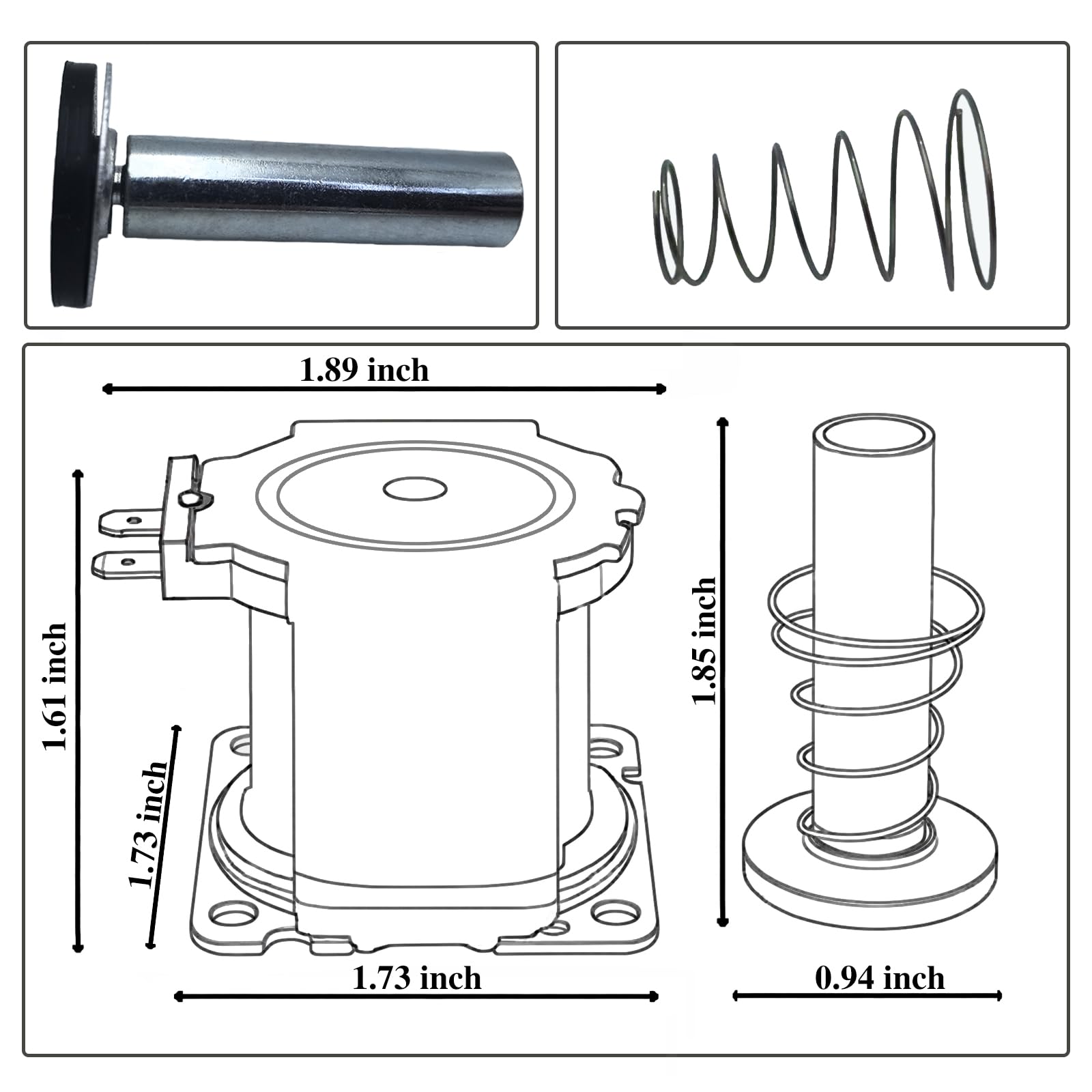 Solénoïde d'arrêt 0J7137 de rechange pour Generac, avec piston à ressort 0J8315A 12 V CC