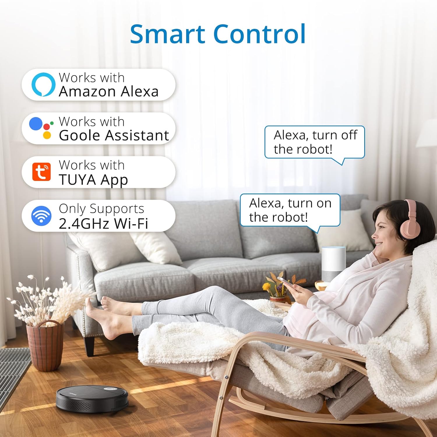 Smart control options for Acekool CI1 robot vacuum