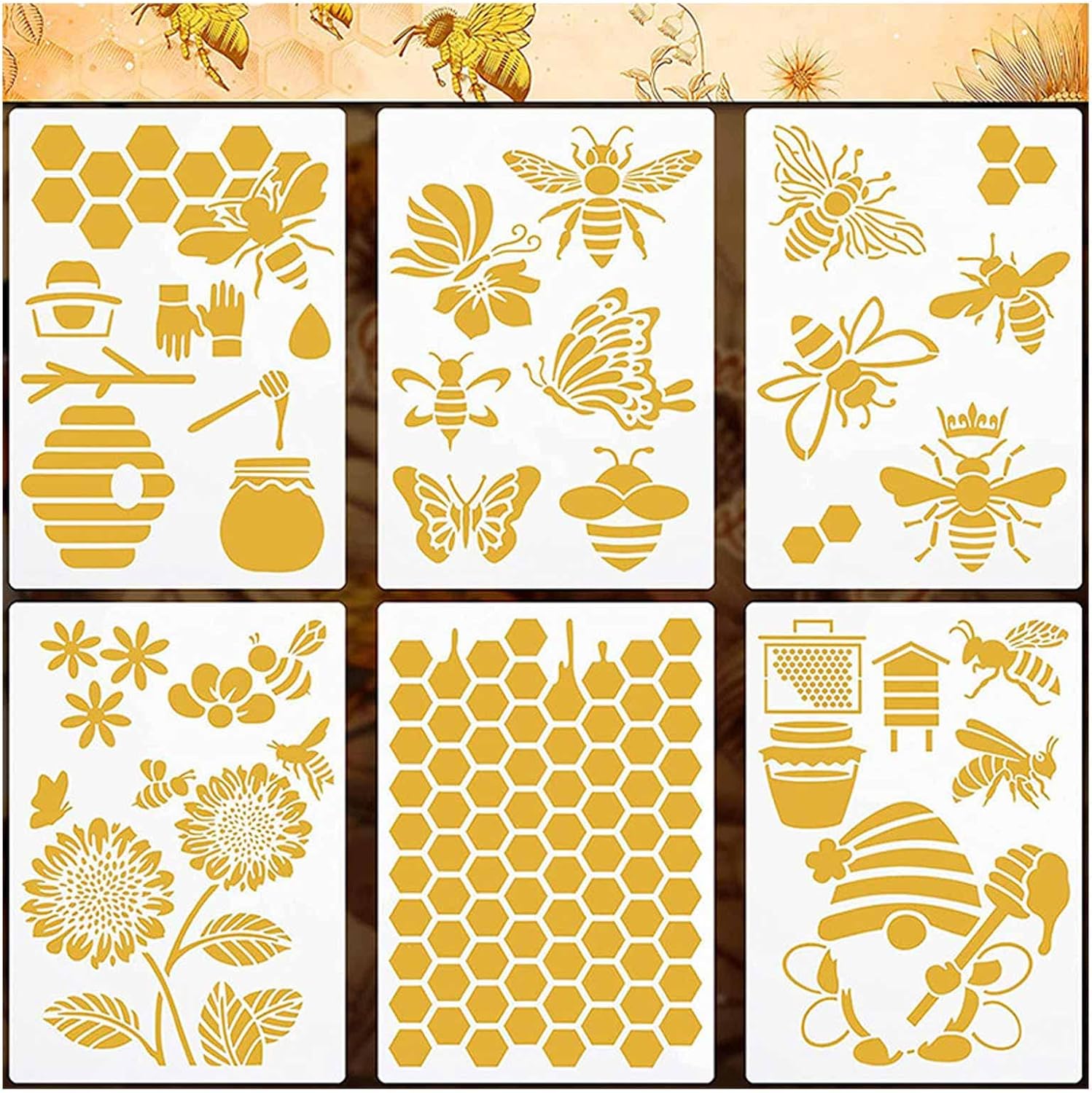 20 Pack Flower Stencils for Painting, 5x5 Inch Reusable Botanical Garden image 4