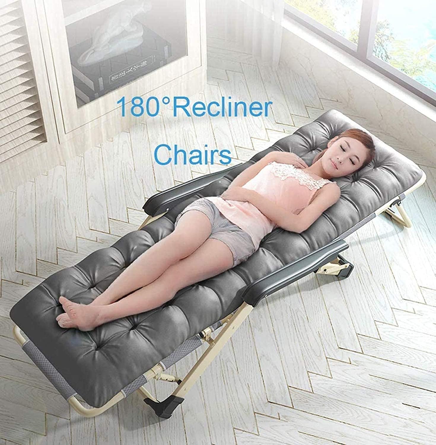 JATIBOSH Sun Loungers Set of 2 Recliner Chairs, Deck Chairs Folding Zero Gravity Lounge Chair Oversize XL, Garden Outdoor Patio Sun Loungers,Max 260KG with Head Pillow.