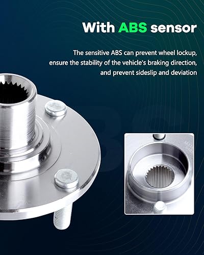 Miniatura 7 de SCITOO Rodamiento de rueda delantera 2000-2011 para Focus 518510 Nuevo conjunto de cubo de rueda izquierda o derecha 4 lengüetas con ABS 1 unidad