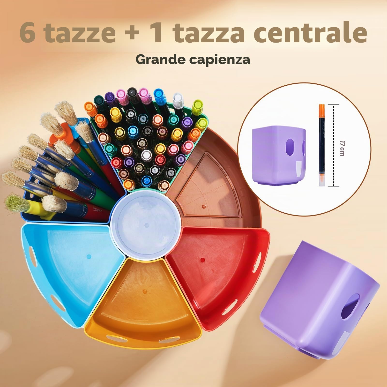 Gamenote Portapenne Girevole da scrivania Portapenne Portapenne Portaoggetti e riordino per bambini Forniture per arti e mestieri