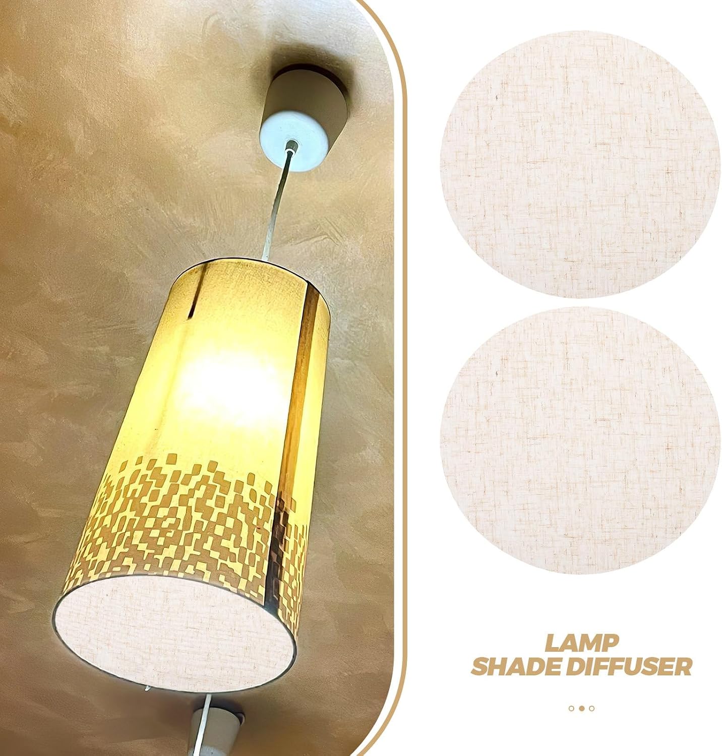 4pcs Round Lampshade Diffuser: 7" Fabric Light Fixture Cover - Shade Replacement - Glare Reducing Soft Filter for Ceiling Pendant