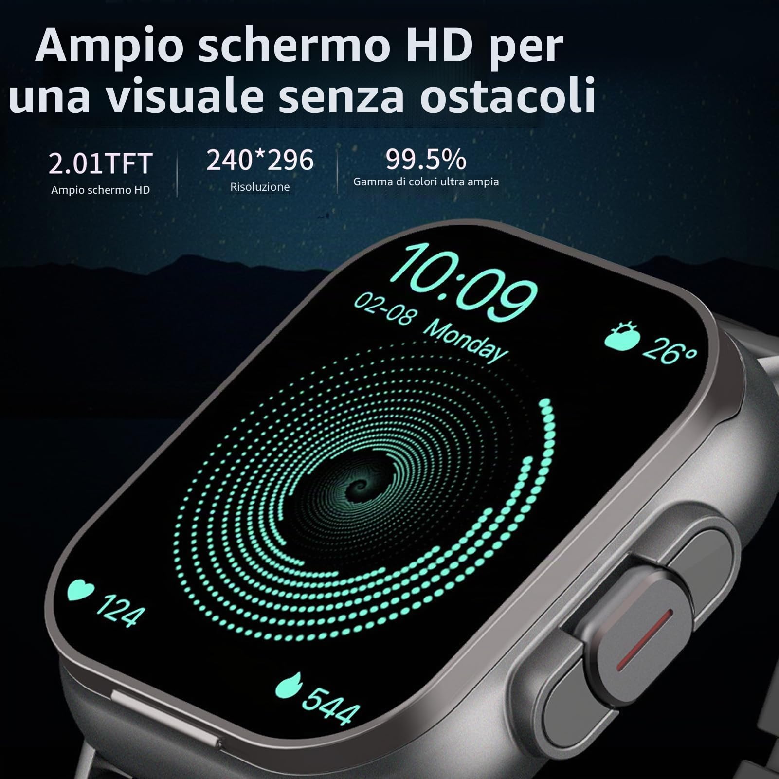 Elprico Smart Watch con Auricolari, Orologio Sportivo 2 in 1 con Cuffie, Touch Screen HD da 2,01 Pollici Call Fitness Tracker per iOS,
