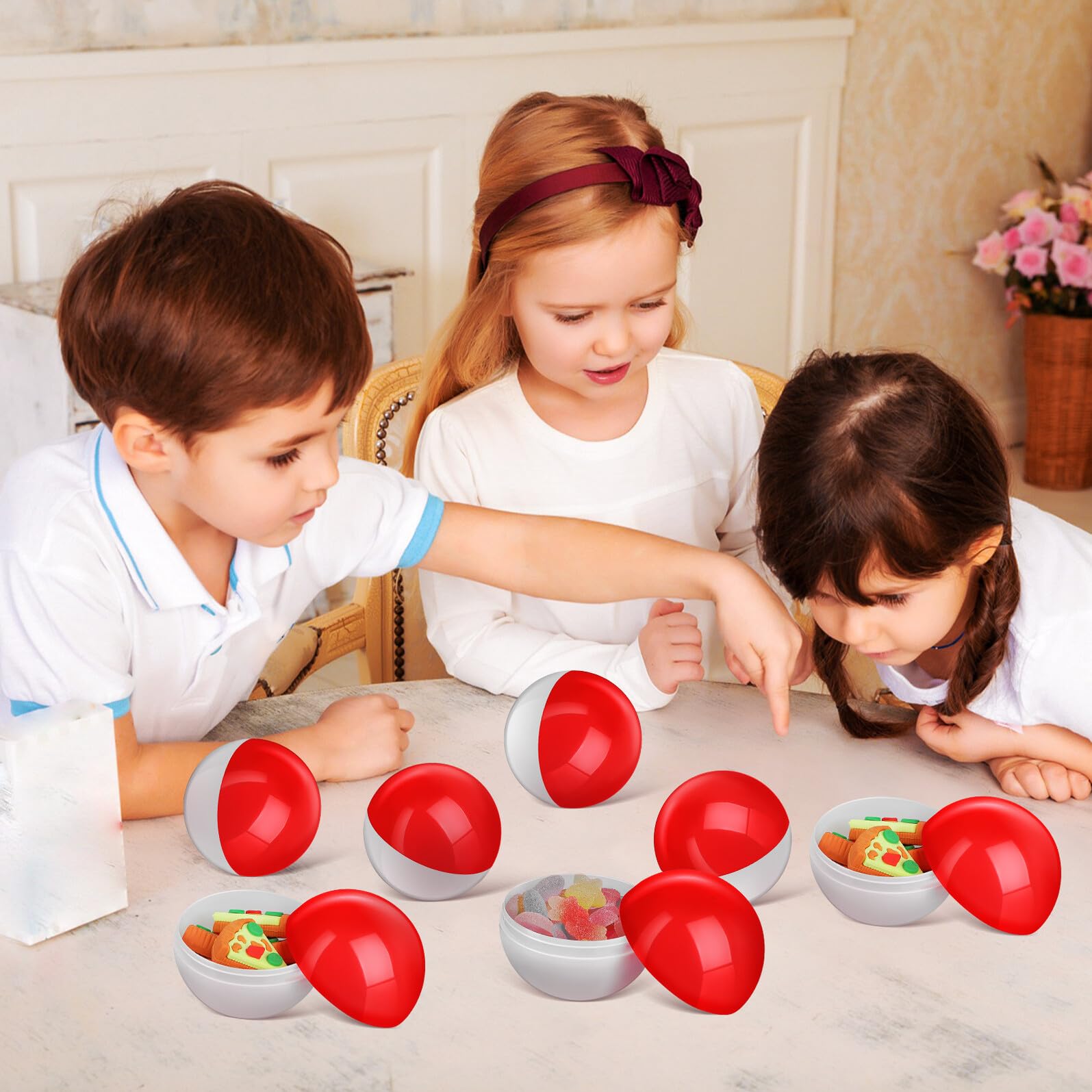 Yardenfun 20 Leere Runde Plastikkapseln 65mm – Transparente Automatenkugeln für Gastgeschenke Selbstgemacht Party und Spielzeugbehälter