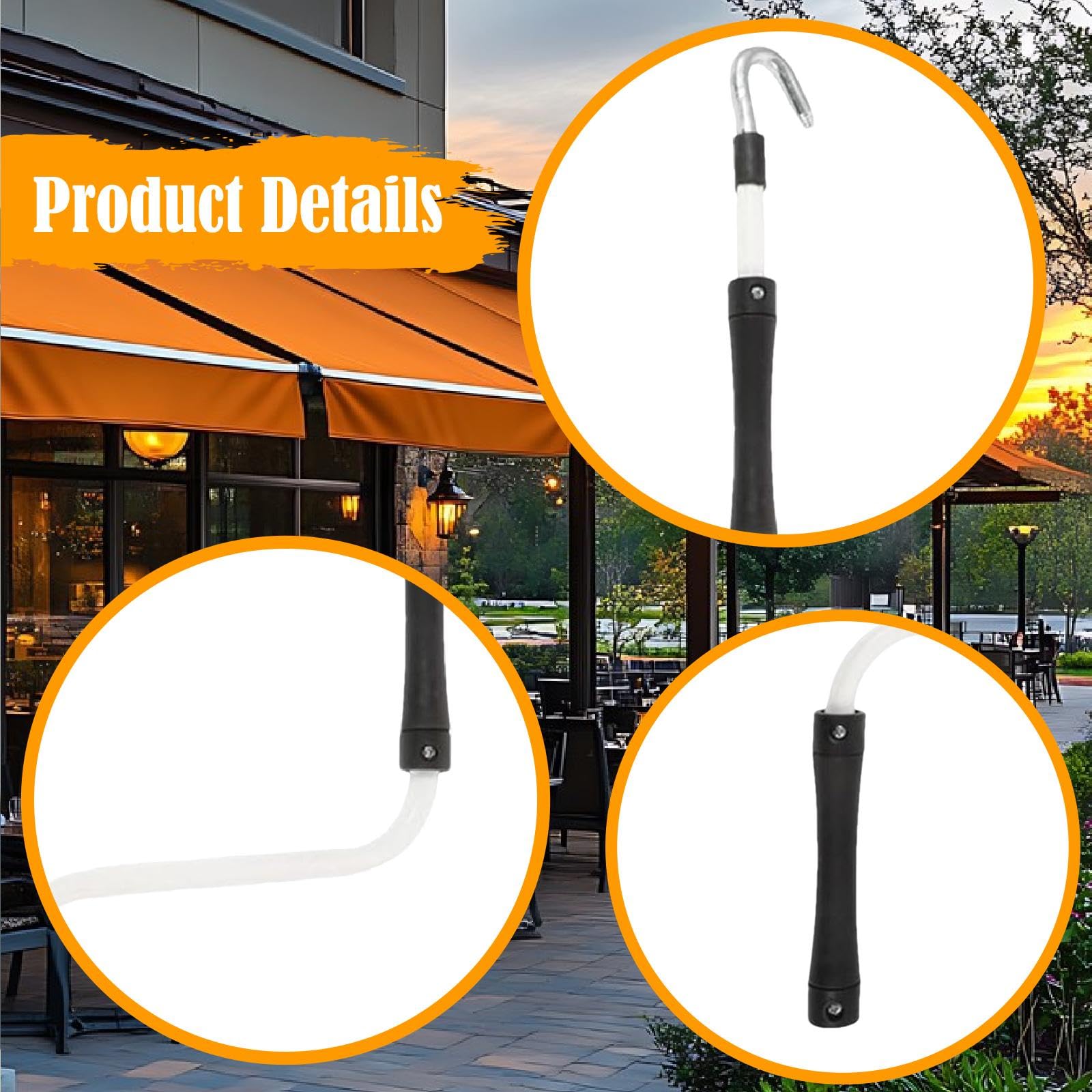Poignée de rechange universelle pour manivelle d'auvent de véhicule récréatif – Ouvre-auvent compact et confortable pour une utilisation facile – Pièces durables pour les aventures en plein air