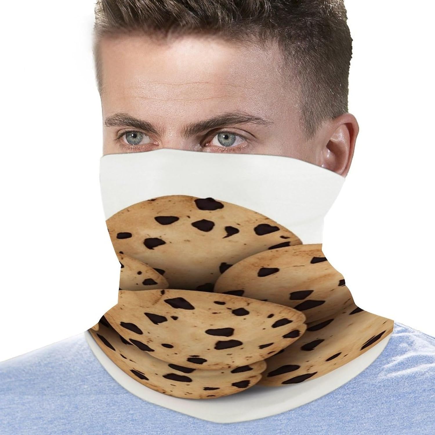 Cookies Food Chocolate Chip Biscuits Winter Neck Gaiter Windproof Face Cover Scarf Stylish Warmer Bandana Cloth Soft Face Mask for Men Women Sun Cooling Scarf for Skiing Hiking Cycling