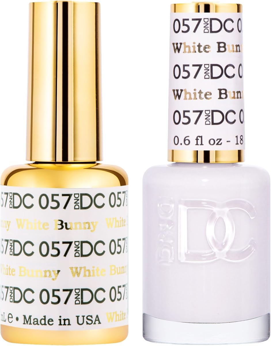 DND Gel Nail Polish Duo, White | Matching UV/LED Gel Polish & Air Dry Lacquer Set, Chip-Free Long Lasting White Nail Color, Easy Soak Off Removal