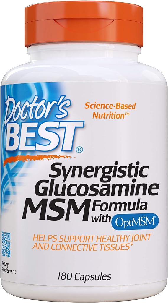 Doctor's Best Synergistic Glucosamine MSM with OptiMSM, Non-GMO, Gluten Free - 1&hellip;