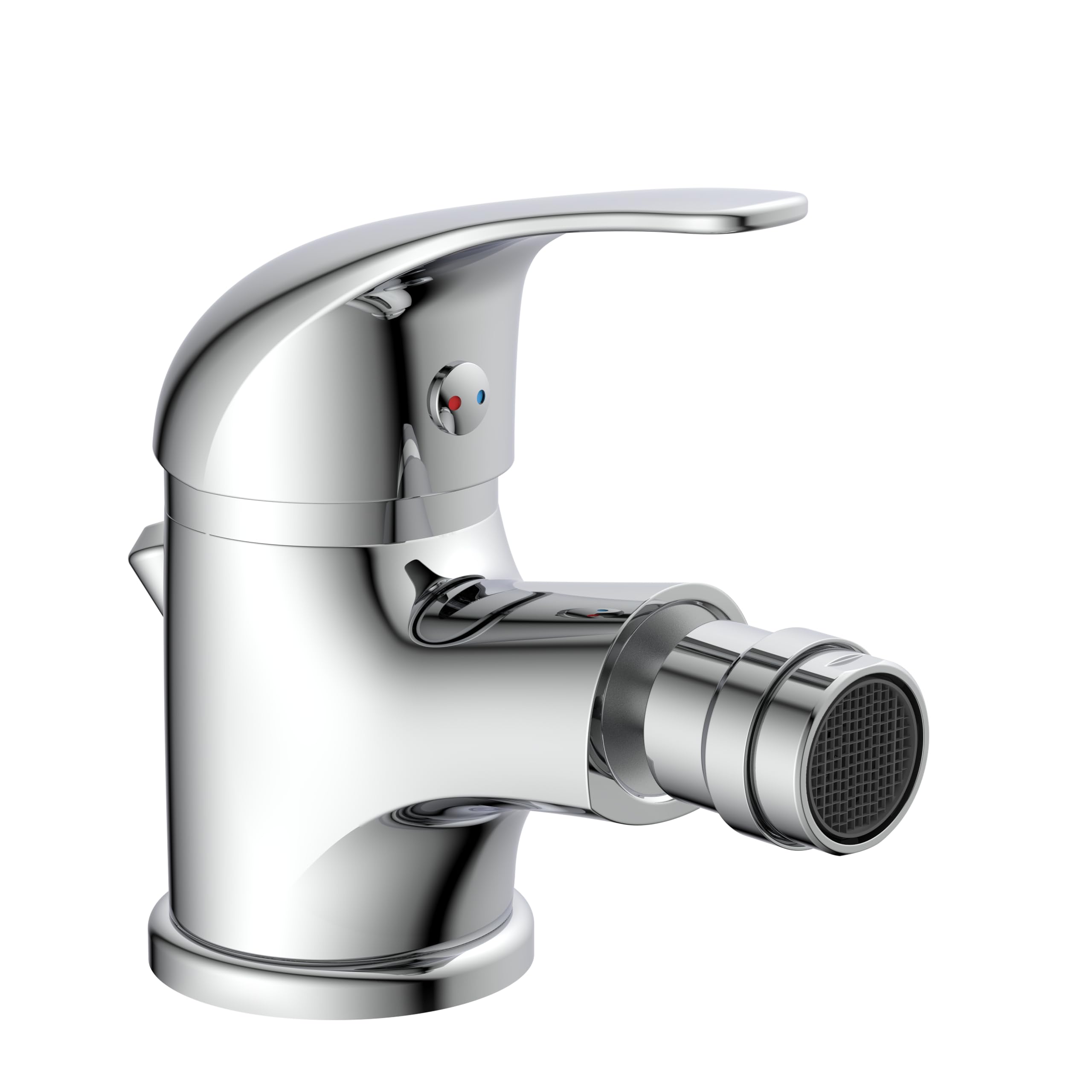 SCHÜTTE 41200 Rubinetto per bidet ATHOS, rubinetto per bidet, incl. gruppo di scarico con asta di trazione, bocca miscelatrice di marca orientabile, rubinetti per bidet, cromato