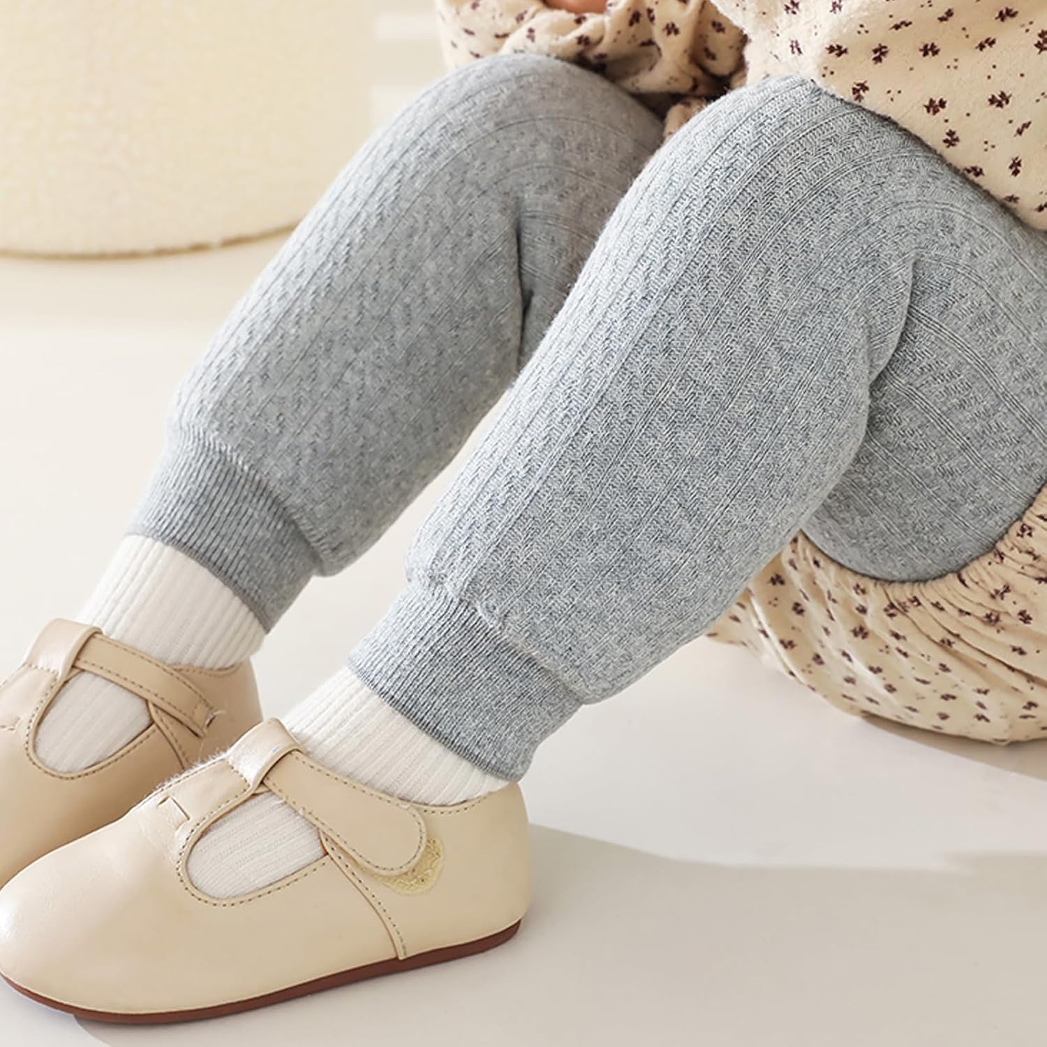 Toddler Baby Girls Winter Fleece Lined Leggings Knit Thick Warm Full Length Tights Basic Velvet Pants - Image 6