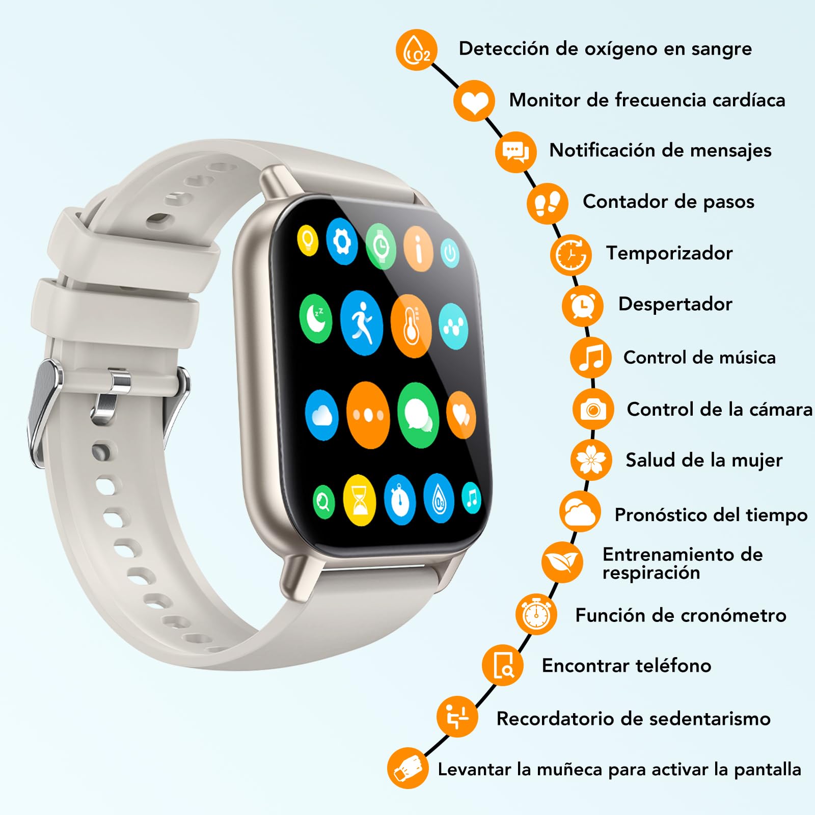 Smartwatch Uomo Donna, 1.85" Orologio Smartwatch con Risposta/Rifiuto Chiamate, 112 modalità Sportive Smart Watch con Monitoraggio del Sonno/Contapassi/SpO2 per IOS/Android, Impermeabile IP68, Bianco