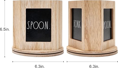 Miniatura 2 de Rae Dunn Spinner de cocina – Organizador de cocina de madera para tenedores, cuchillos y cucharas – Organizador de cubiertos – Pequeño organizador