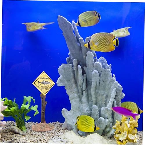 Miniatura 8 de ULTECHNOVO Adorno de acuario, decoración de estatua, decoración de acuario, señales de advertencia en miniatura, figura de decoración de tanque,