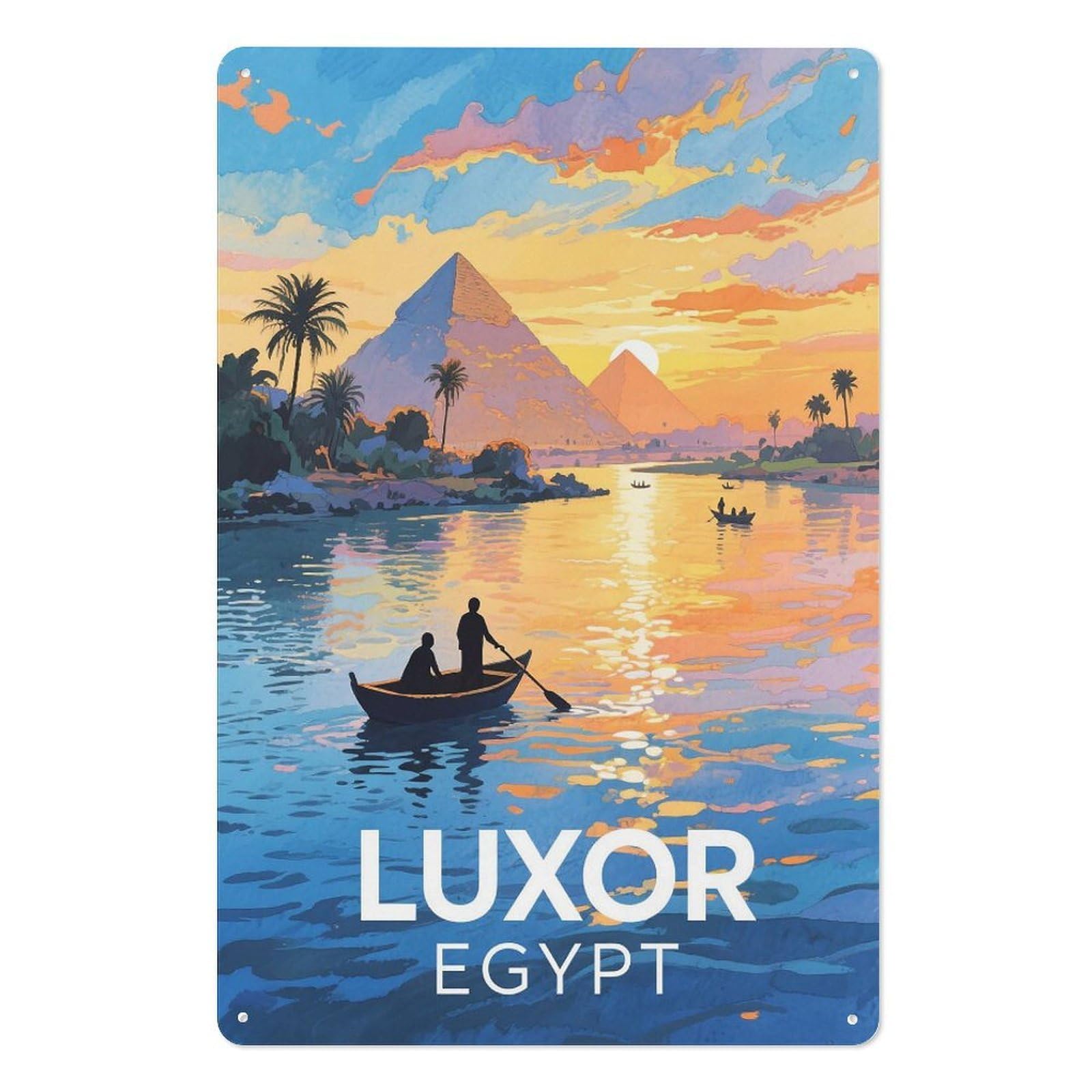 Egypt Retro Design Tin Painting Vintage Tin Sign 08x12inch(20x30cm) Wall Art for Home Office Bedroom Living Room Cafes Wall Decor