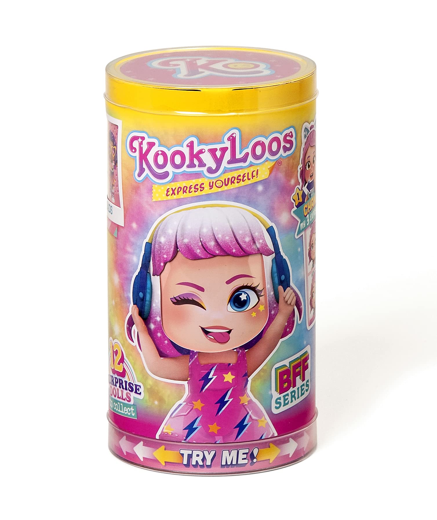 KOOKYLOOS - Kolekcjonerska lalka niespodzianka z modnymi dodatkami, bucikami, ubrankiem i zabawkami oraz z 3 zabawnymi minkami, Pełna kolekcja, Multikolorowy, PKL1D212IN00