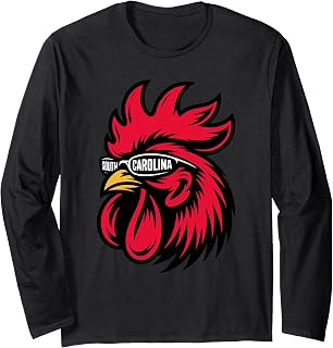 South Carolina Rooster Sunglasses Bold State Pride Mascot Long Sleeve T-Shirt