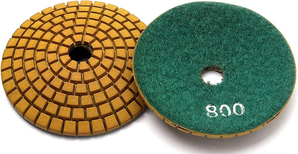 3" Diamond Convex Polishing Pad and 5/8"-11 Backer Pad Convex - Wet Grinding Polishing Tile Stone Marble Granite Concrete Ceramics Glass 8Set