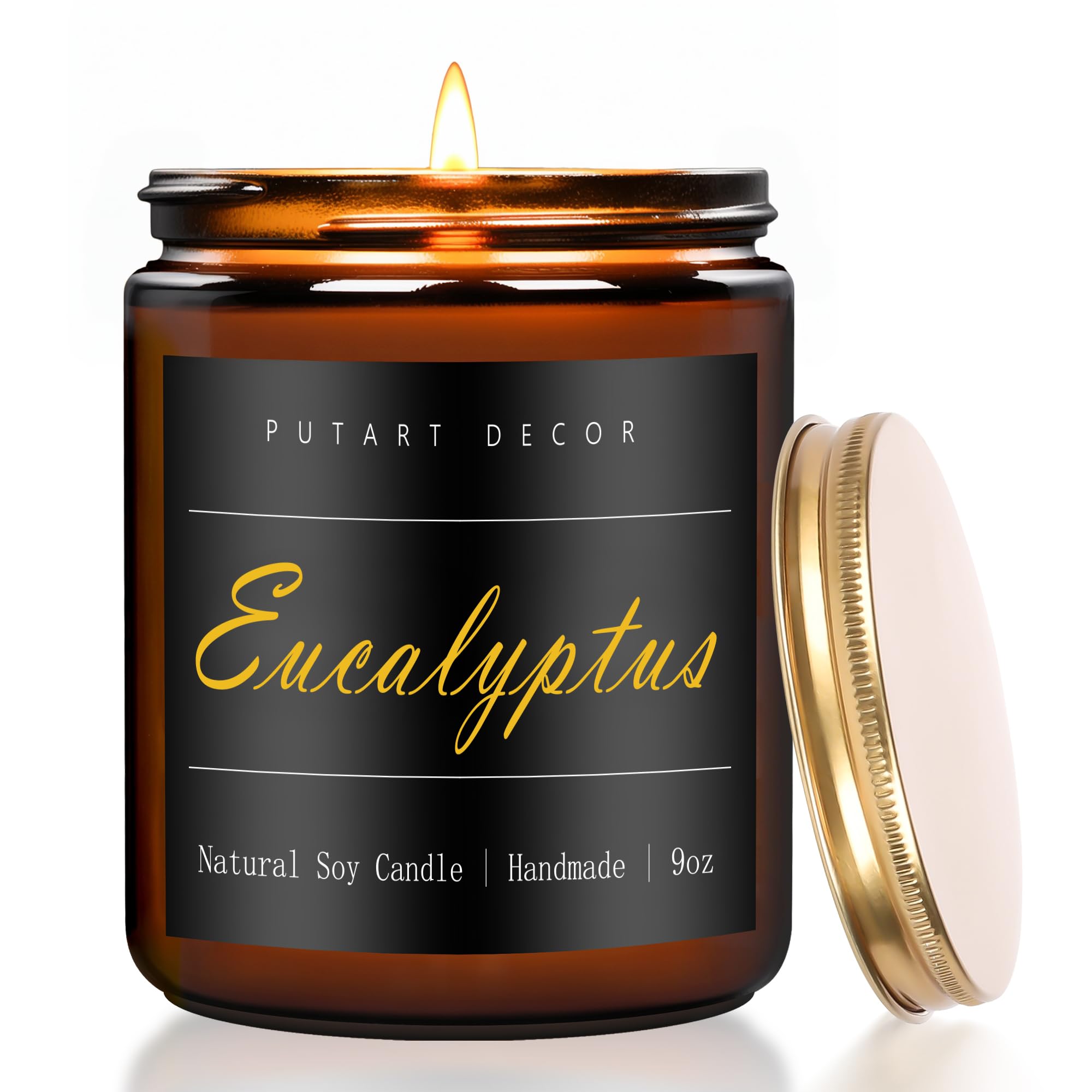 Velas de eucalipto y menta para el hogar, aromaterapia de soja natural, velas no tóxicas con fragancia de larga duración y combustión limpia, vela en tarro de lujo regalo para mujeres, hombres