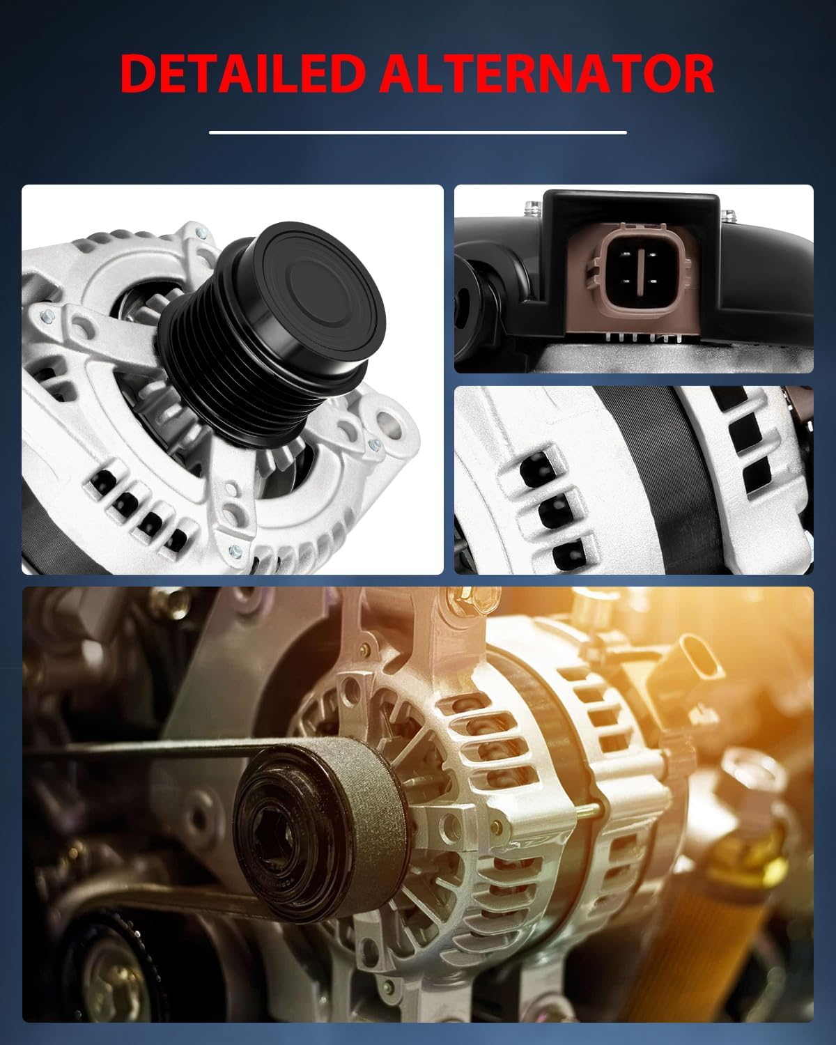 cciyu New Car Alternator Replacement for/Compatible with 2007-2009 For Lexus RX350 2007-2016 Camry 2008-2012 Highlander 2009-2012 RAV4 11136, 104210-2070, 104210-4830