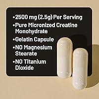 Vista 5 de NatureWise Micronized Creatine Monohydrate Pills, 2500mg Per Serving - Creatine for Women & Men - Pure, Unflavored, Supports Lean Muscle Mass