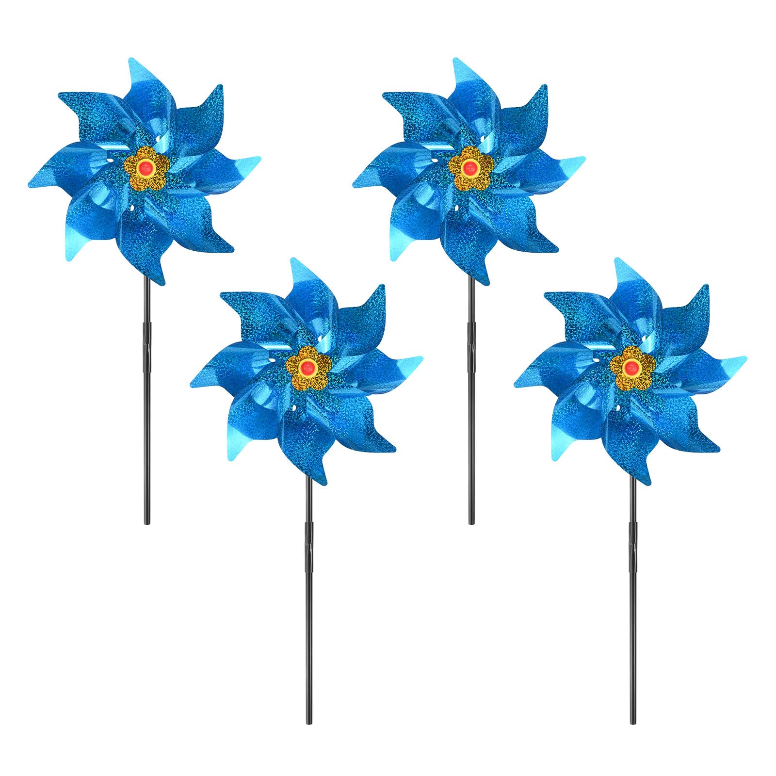 M METERXITY 4-Pack Lawn Pinwheels 20 inch Plastic Reflective, Blue — image 1