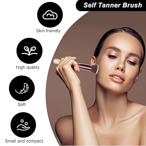 Miniatura 5 de Kit de 4 aplicadores de manopla autobronceadora, guante autobronceador, aplicador de espalda autobronceadora, mini manopla para endurecer la cara,