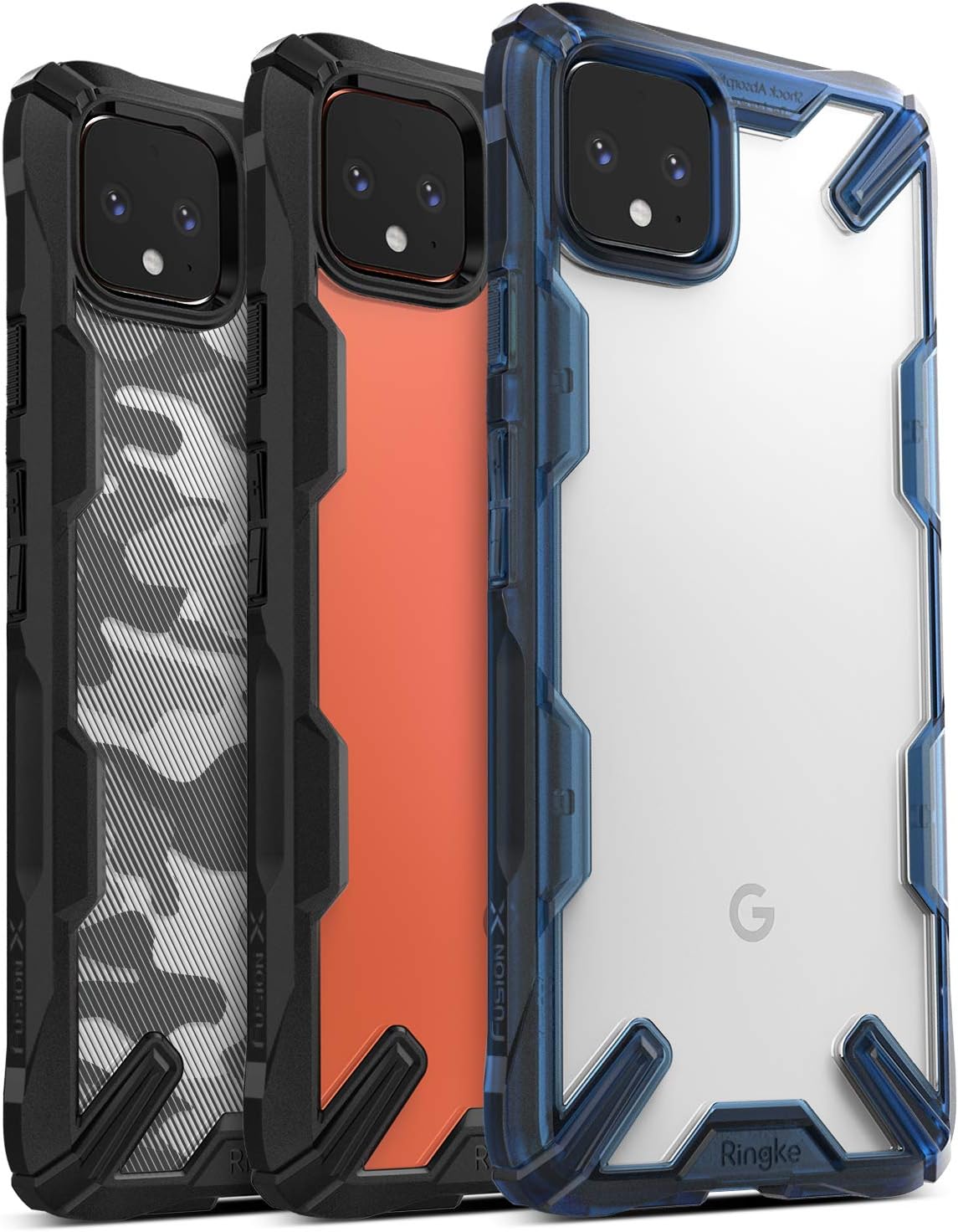 Ringke Fusion X Design Case Compatible with Google Pixel 4 XL Case, Impact Resistant Protection for Google Pixel 4XL Case (2019) - Camo Black