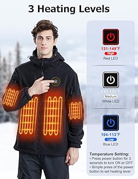 Amazon.com: Vokora Mens Heated Jacket with 16000mAh Battery Pack