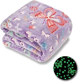 FORESTAR Glow in The Dark Blanket, Birthday Gifts for Girls, Premium Super Soft Warm Cozy Furry Throw Blanket, Unique Gifts for Kids Teens Grandkids, 50